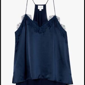 Cami NYC Silk Lace Top in Navy